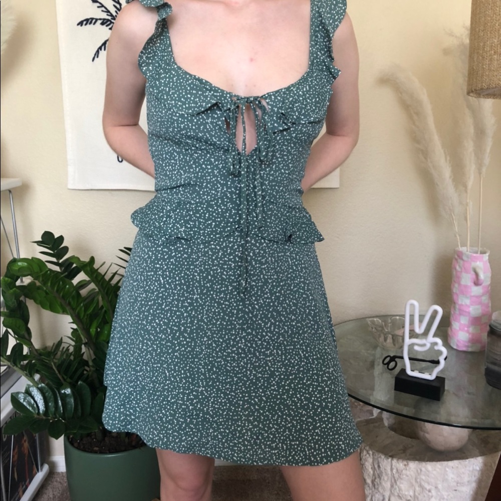 Ruffle Keyhole Backless Mini Dress Flynn Skye L